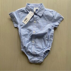 Janie and Jack Baby Striped Seersucker Bodysuit